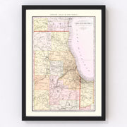 Chicago Vintage Map 1912