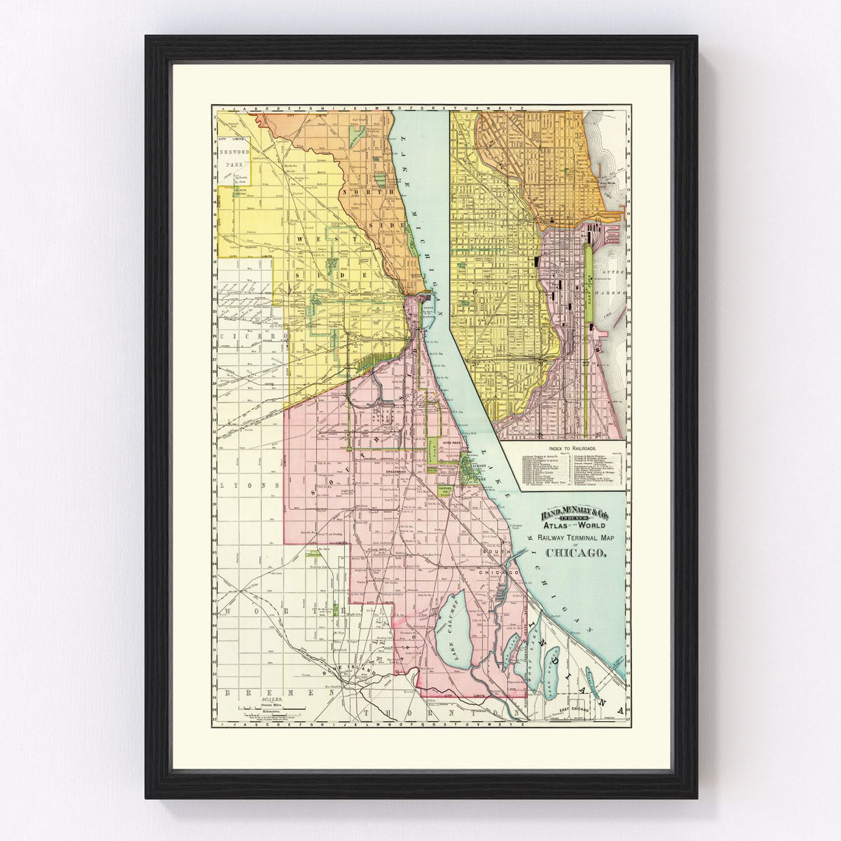 Chicago Vintage Map 1897
