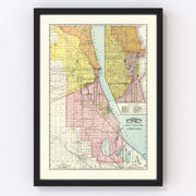 Chicago Vintage Map 1897