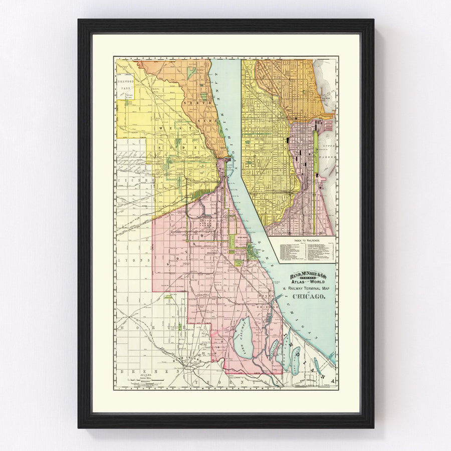 Chicago Vintage Map 1897