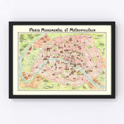 Paris Vintage Map 1911