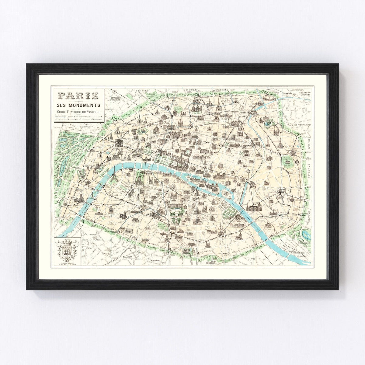 Paris Vintage Map 1905