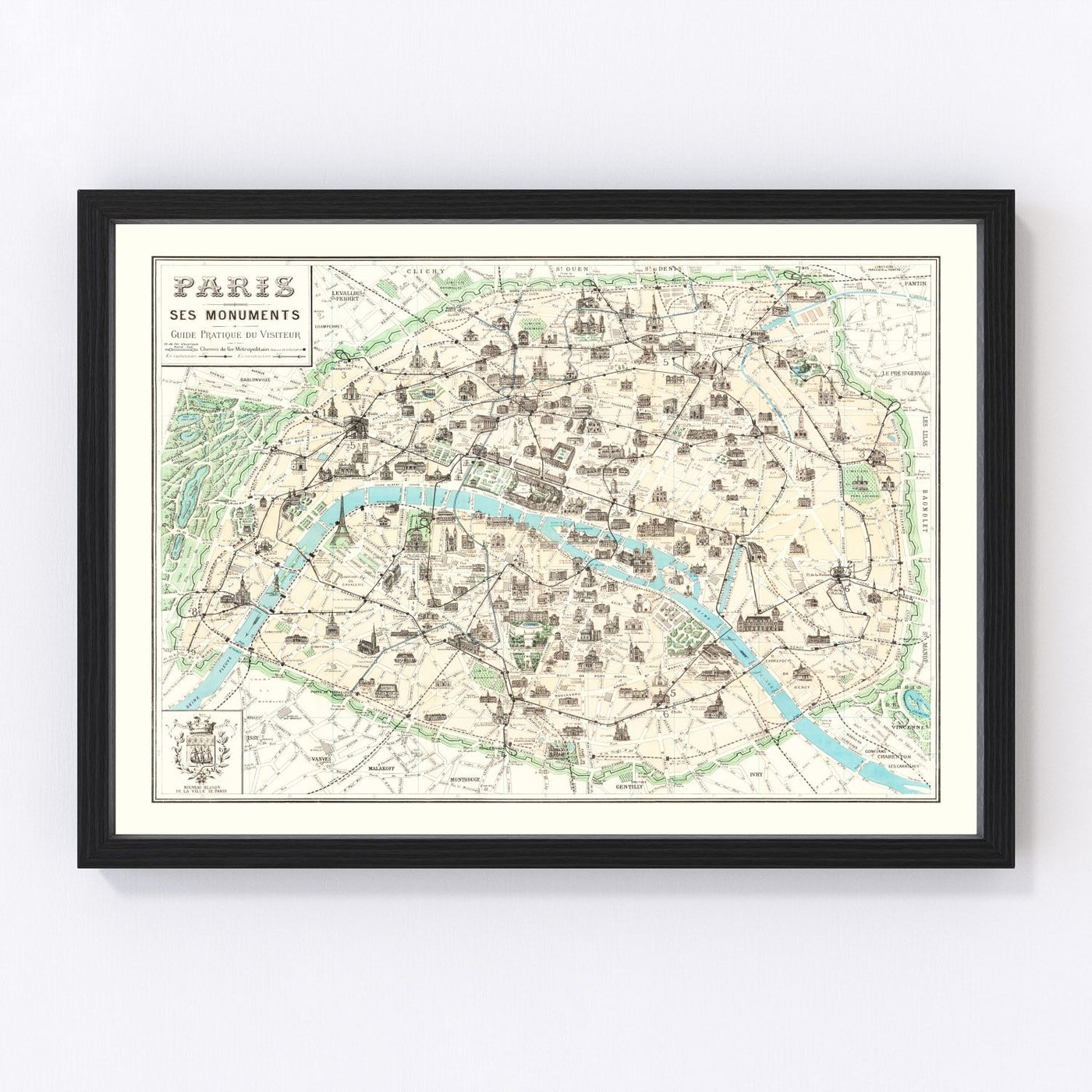 Paris Vintage Map 1905