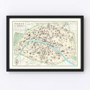 Paris Vintage Map 1905