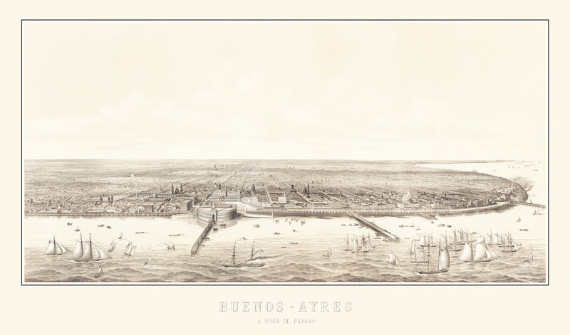 Size comparison using Vintage Map of Buenos Aires, Argentina 1880