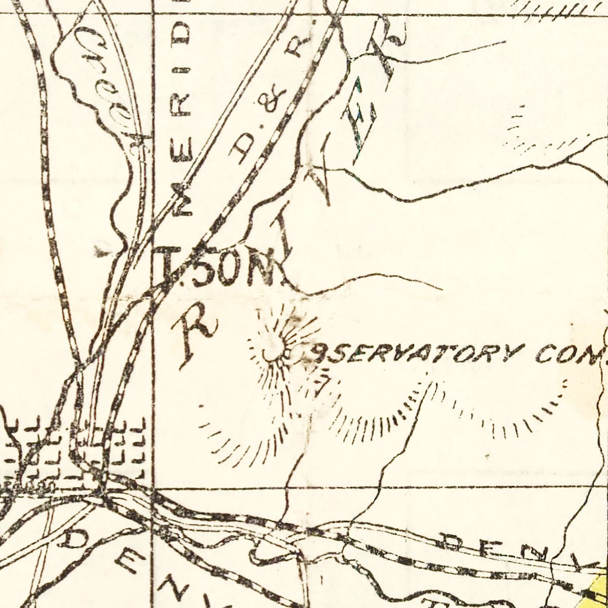 Restored historic details from the 1896 region map of County, Colorado