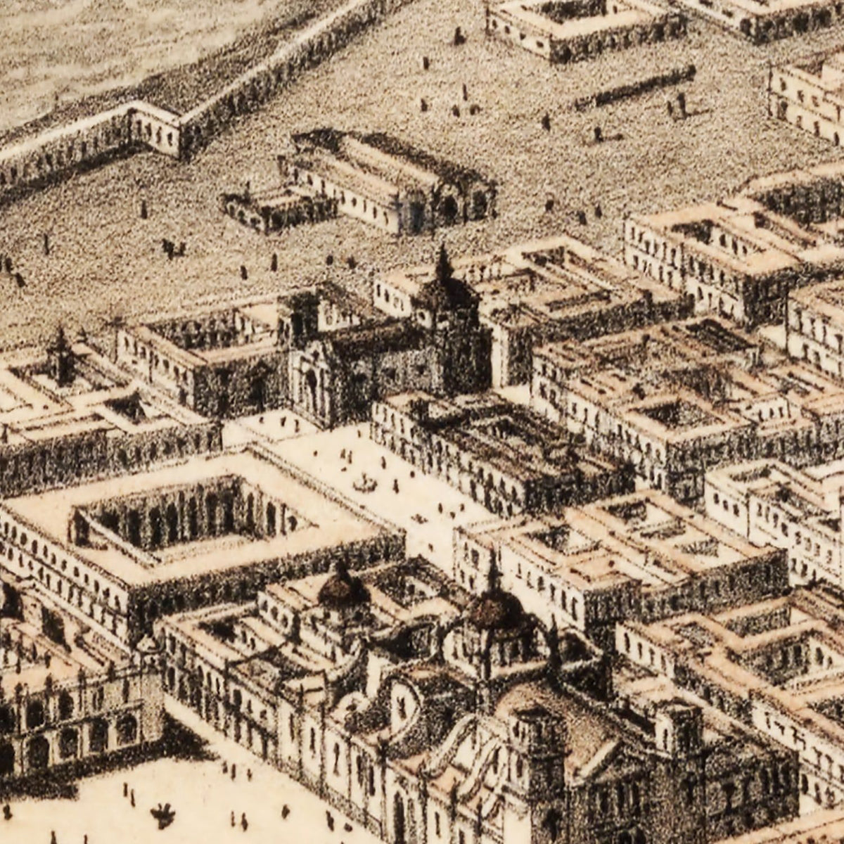 Restored historic details from the 1862 city map of Veracruz