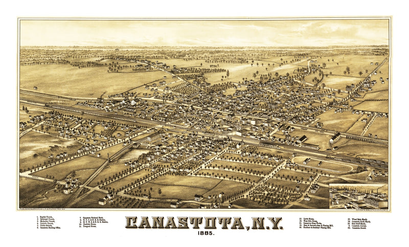 Size comparison using Vintage Map of Canastota, New York 1885