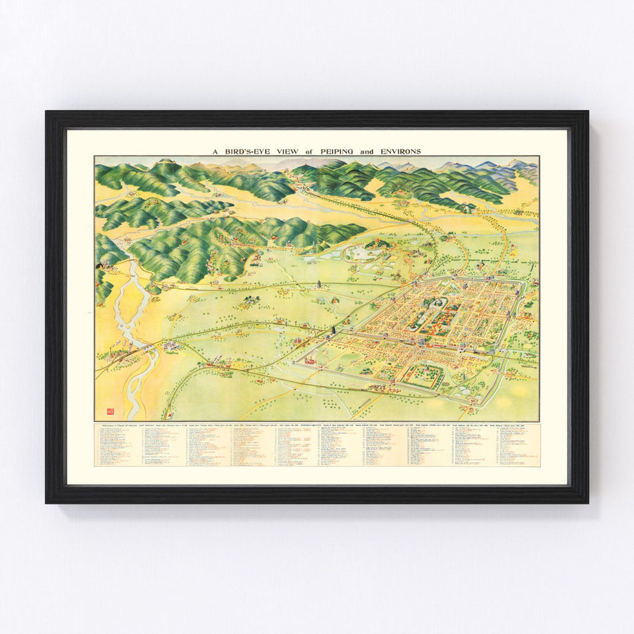 Vintage Map of Beijing, China 1936