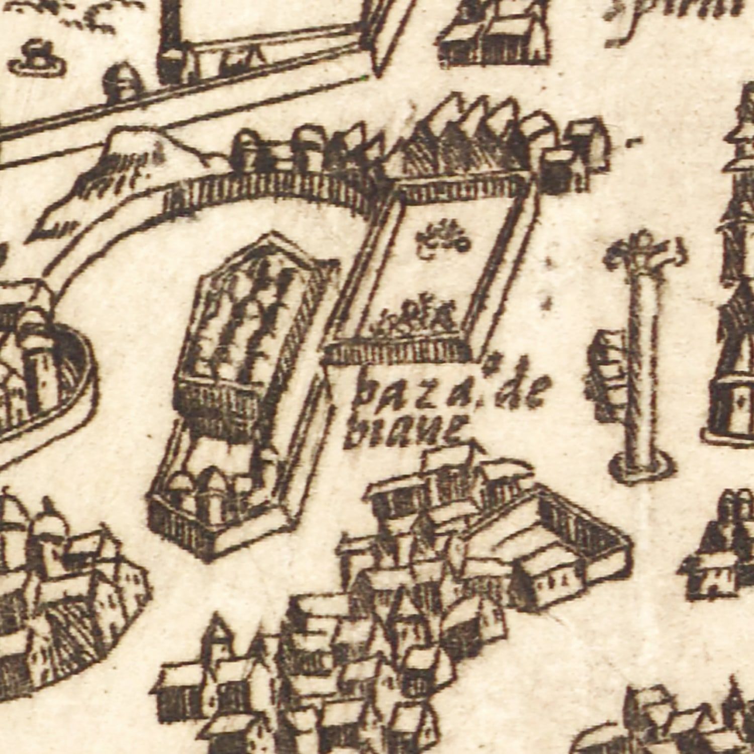 Restored historic details from the 1572 city map of Constantinople
