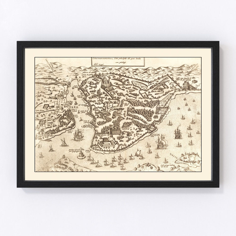 Constantinople Vintage Map 1572