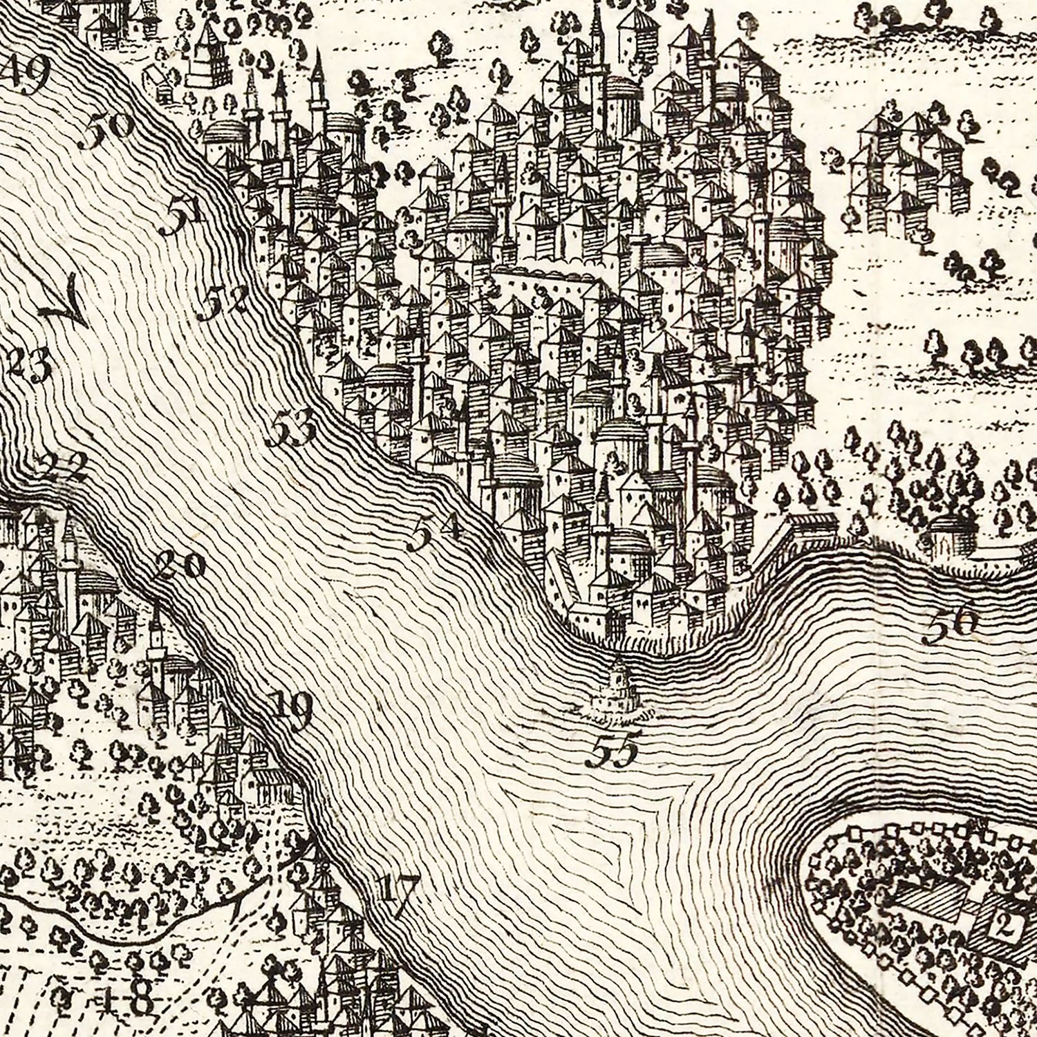 Restored historic details from the 1767 city map of Constantinople