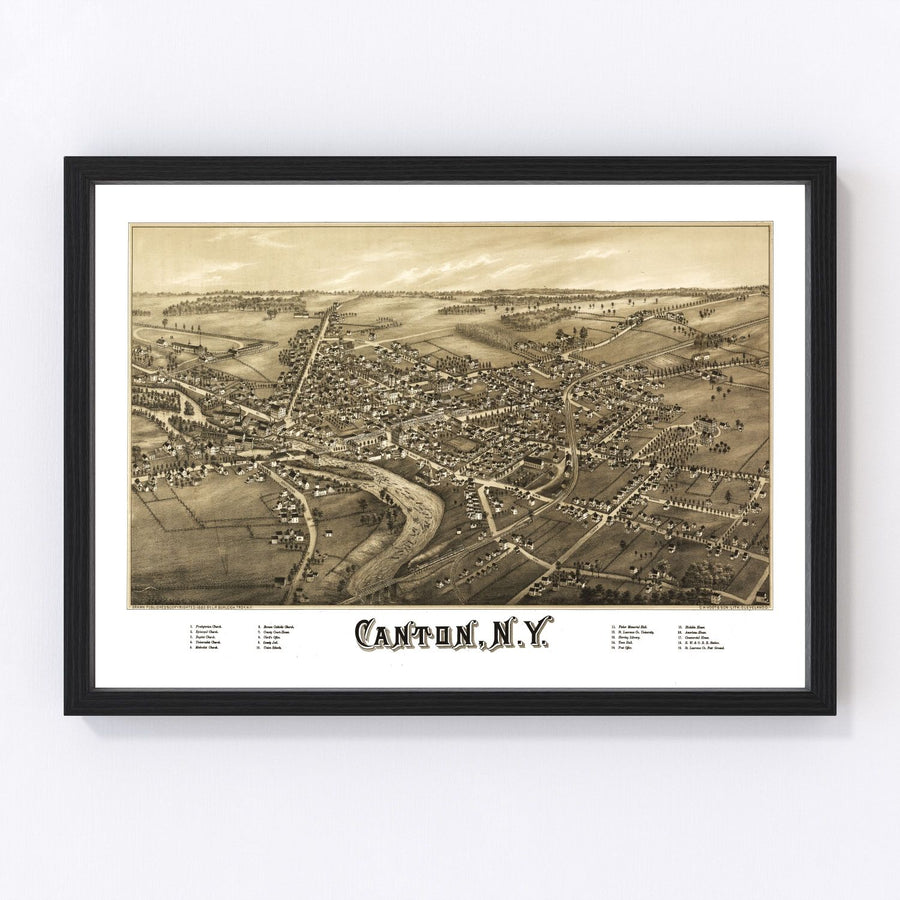 Canton Vintage Map 1885