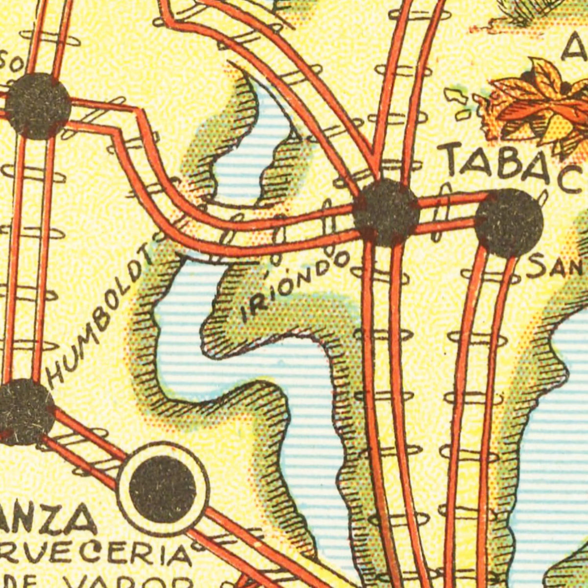 Restored historic details from the 1933 region map of County