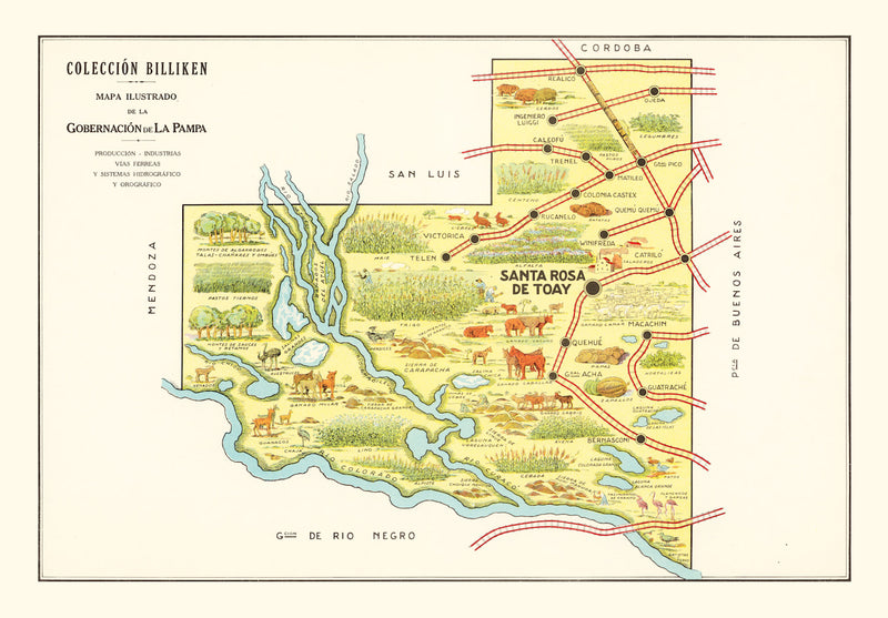 Size comparison using Vintage Map of La Pampa, 1933