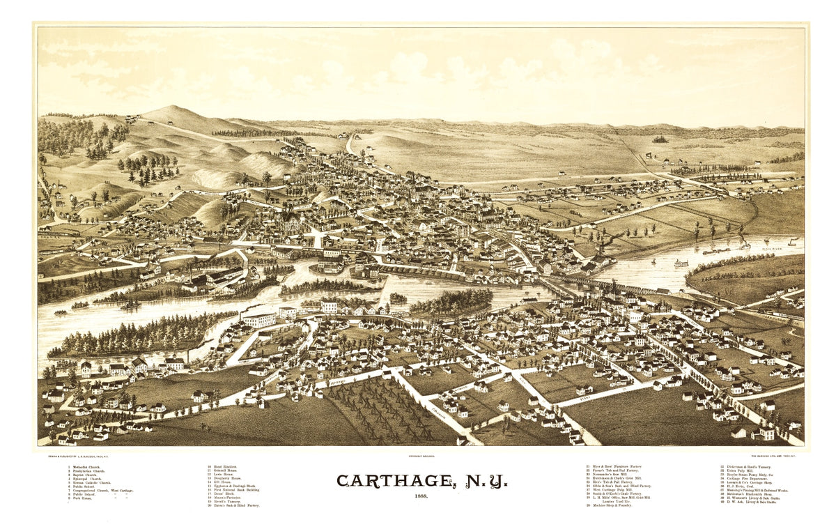 Preview of Vintage Map of Carthage, New York 1888
