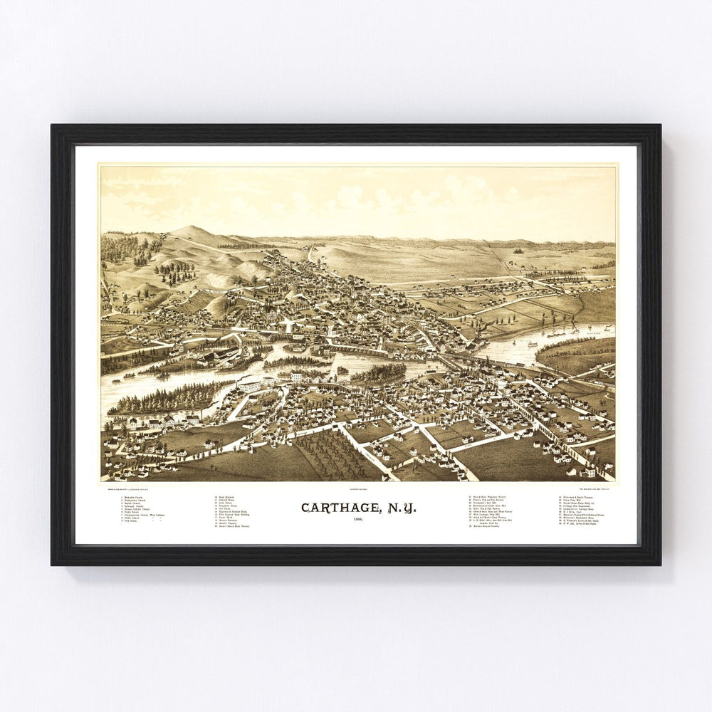 Carthage Vintage Map 1888