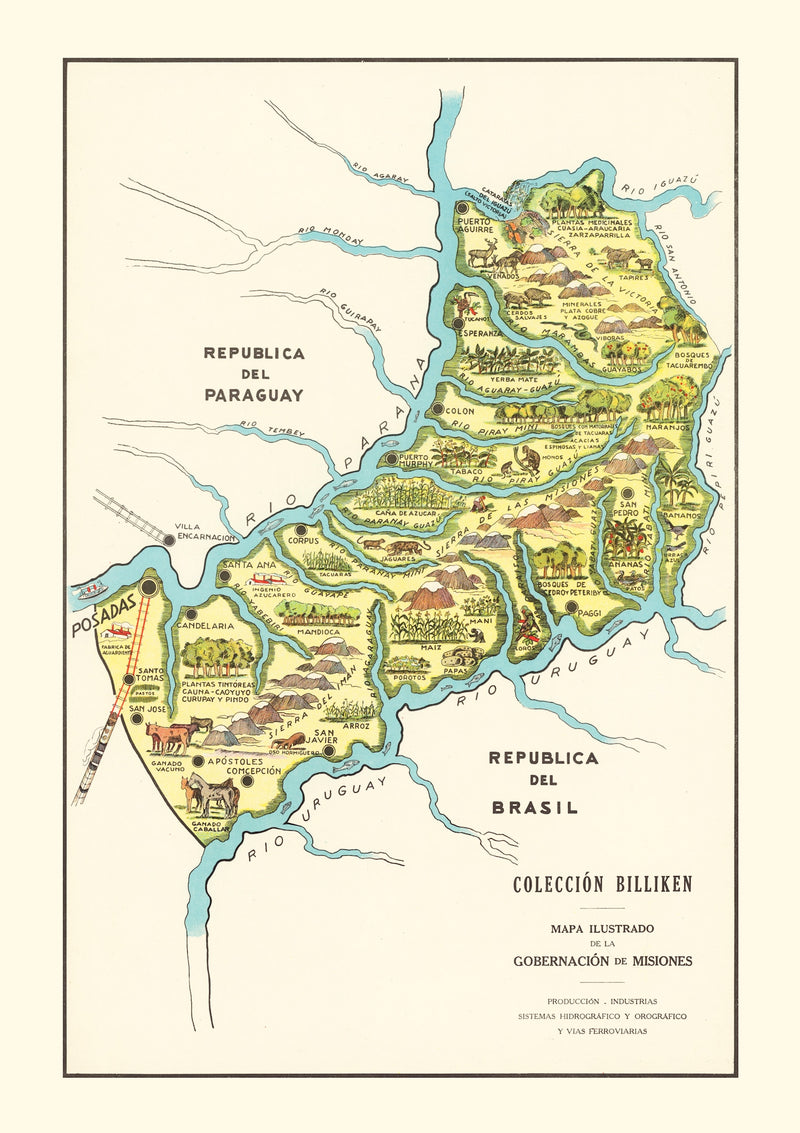 Size comparison using Vintage Map of Misiones, 1933