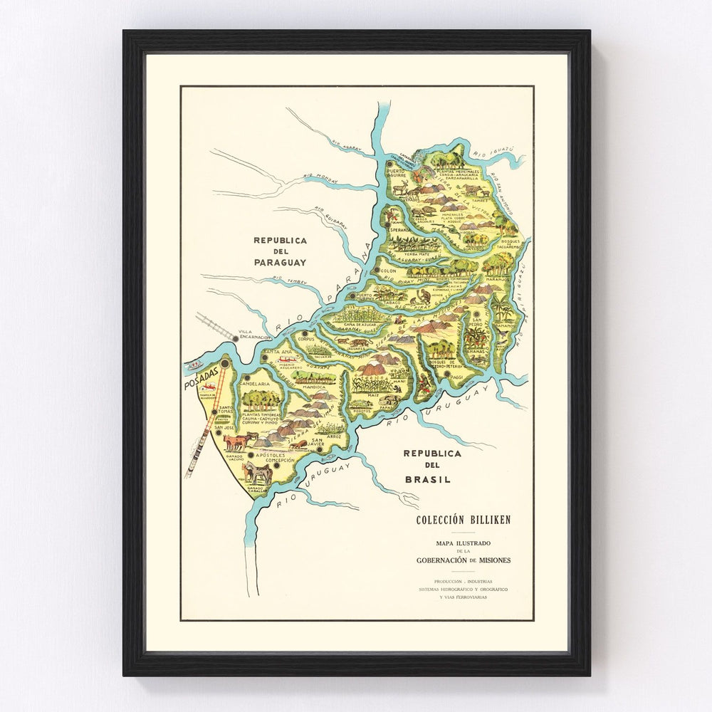 Misiones Vintage Map 1933