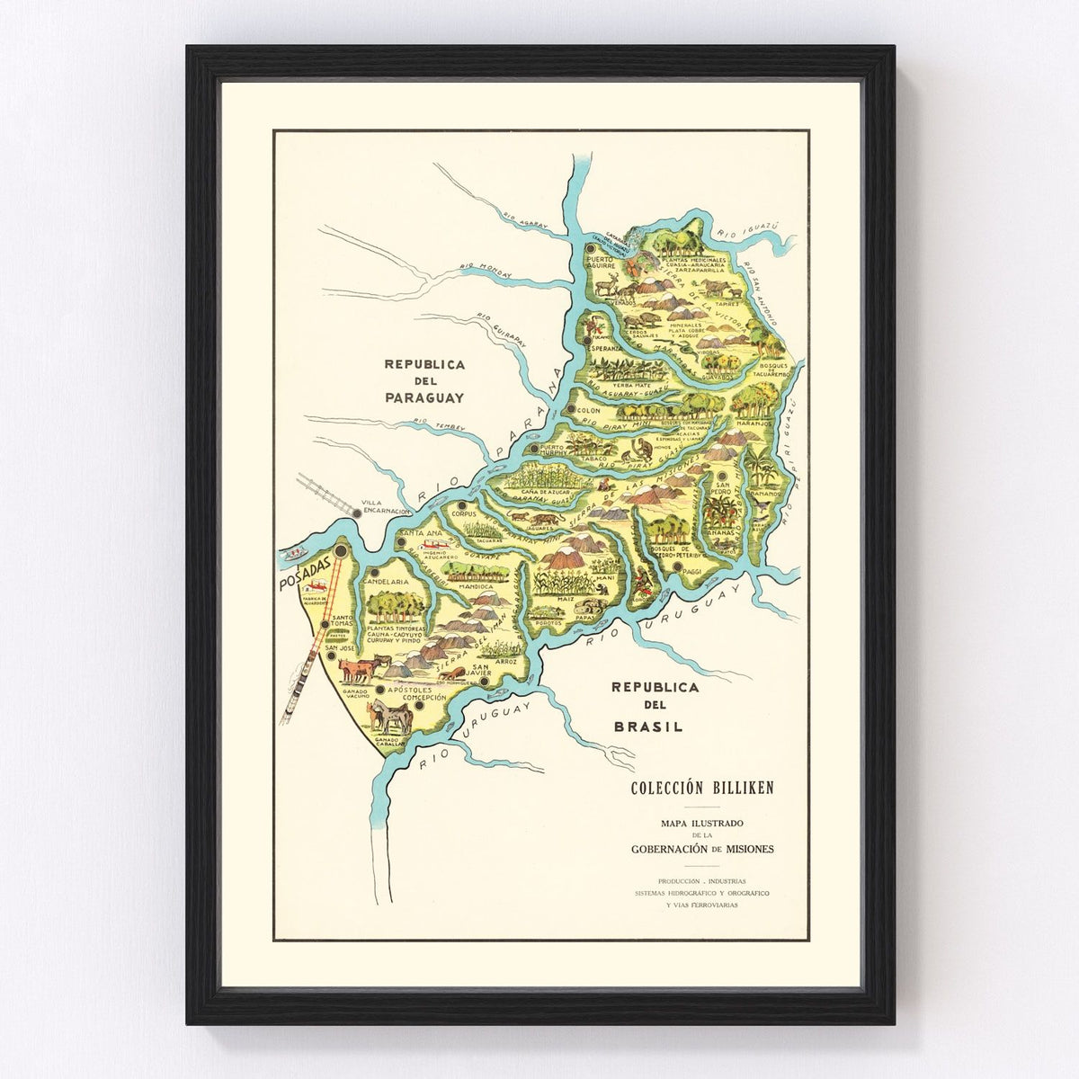 Misiones Vintage Map 1933