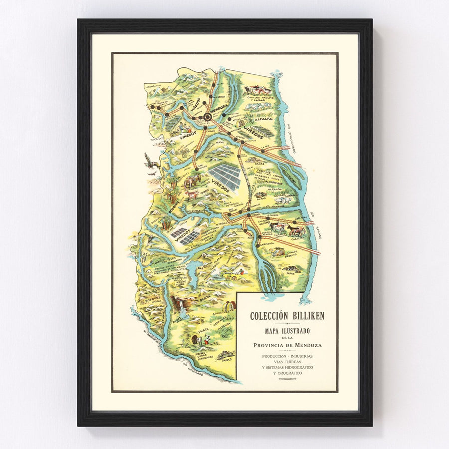 Mendoza Vintage Map 1933