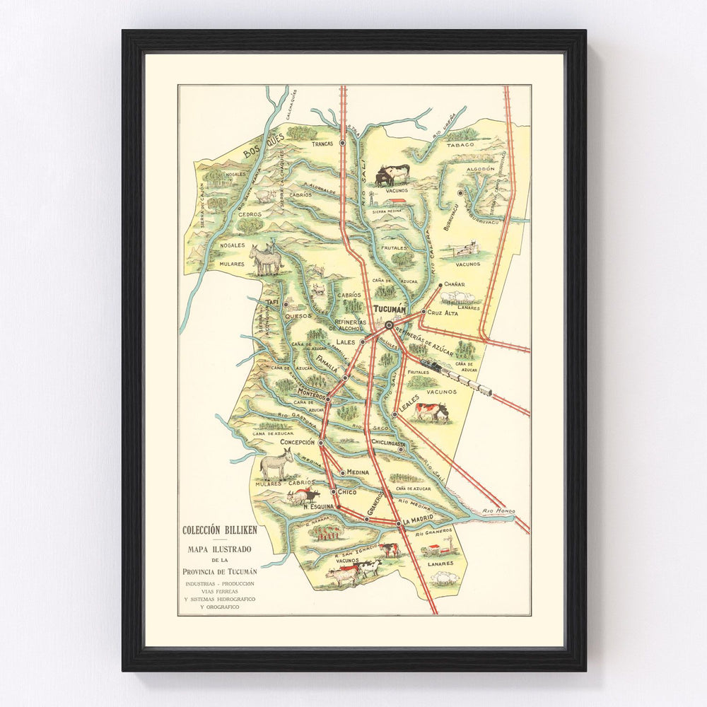 Tucuman Vintage Map 1933