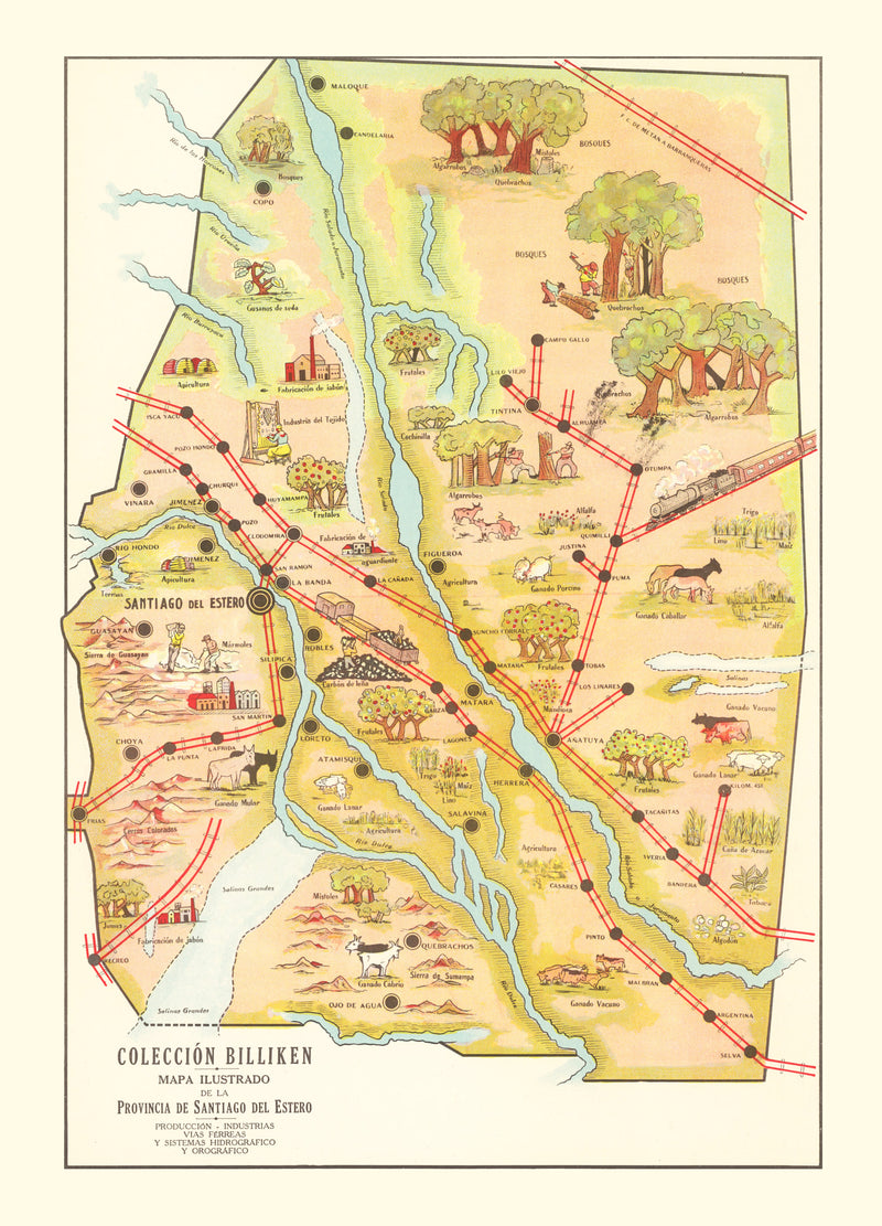 Size comparison using Vintage Map of Santiago del Estero, 1933