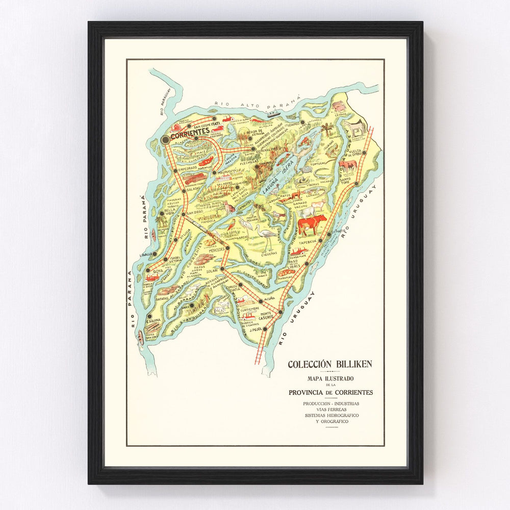 Corrientes Vintage Map 1933