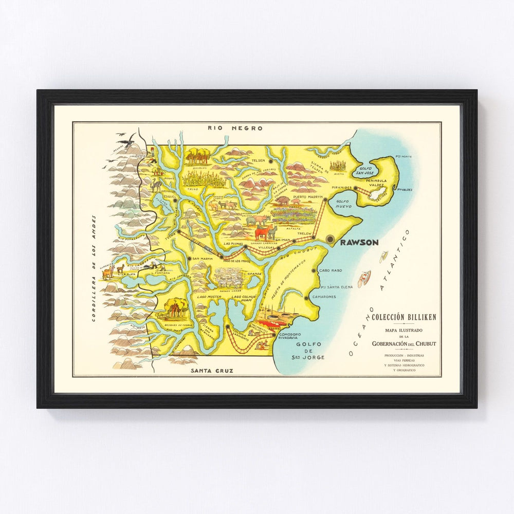 Chubut Vintage Map 1933