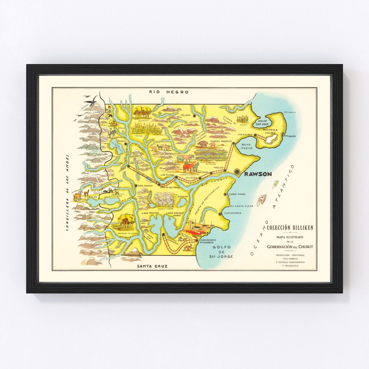 Chubut Vintage Map 1933