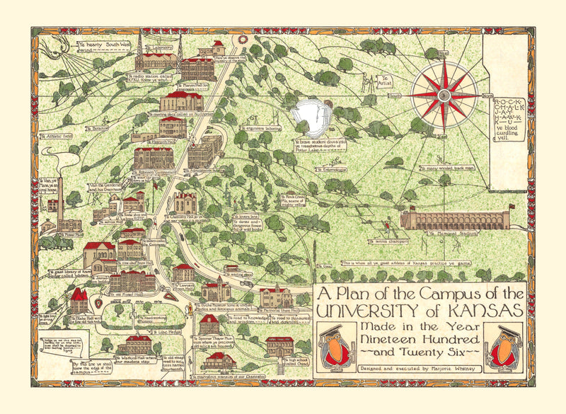Size comparison using Vintage Map of the University of Kansas 1926