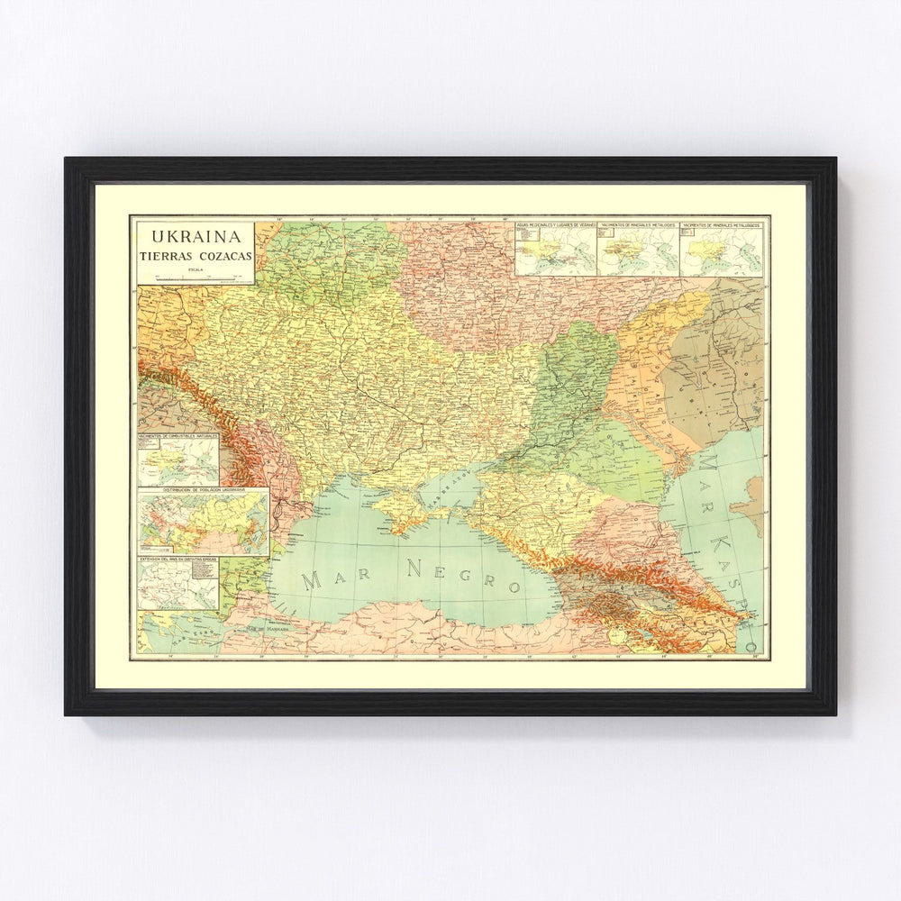 Ukraine Vintage Map 1943