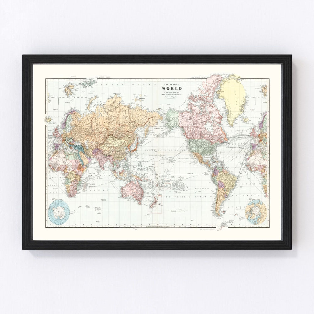 World Vintage Map 1904