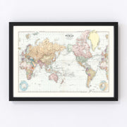 World Vintage Map 1904