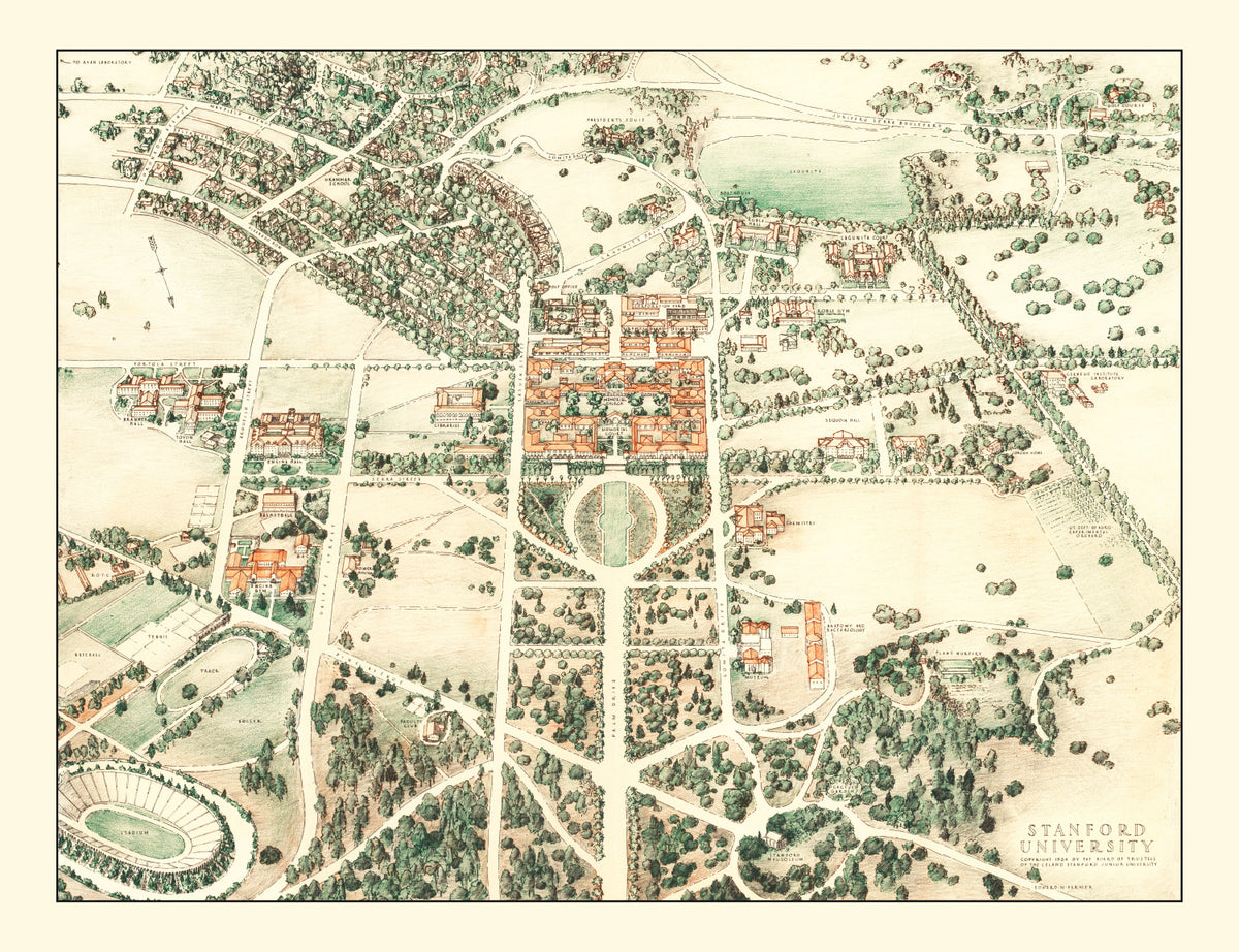 Preview of Vintage Map of Stanford University 1934