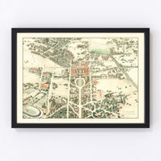 Stanford University Vintage Map 1934