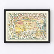 Kyoto Vintage Map 1863