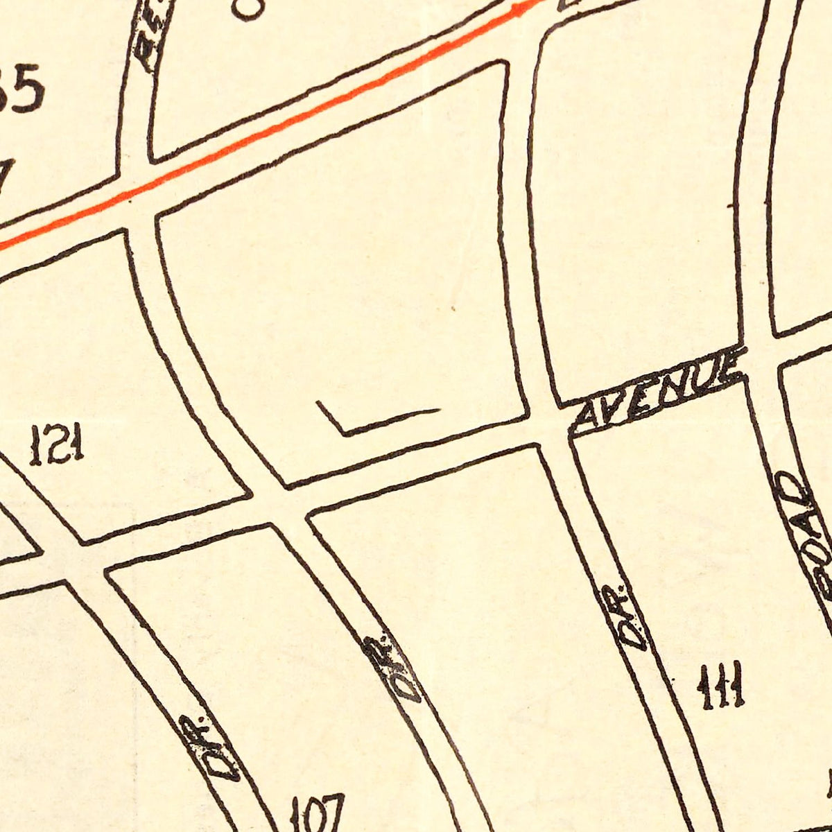 Restored historic details from the 1926 city map of Beverly Hills, California