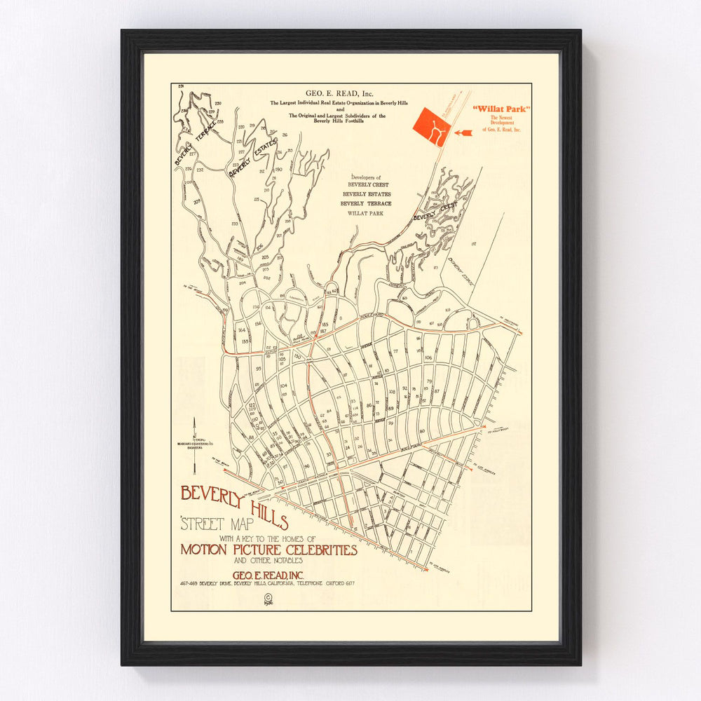 Beverly Hills Vintage Map 1926