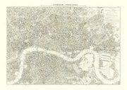 Vintage Map of London, England 1903