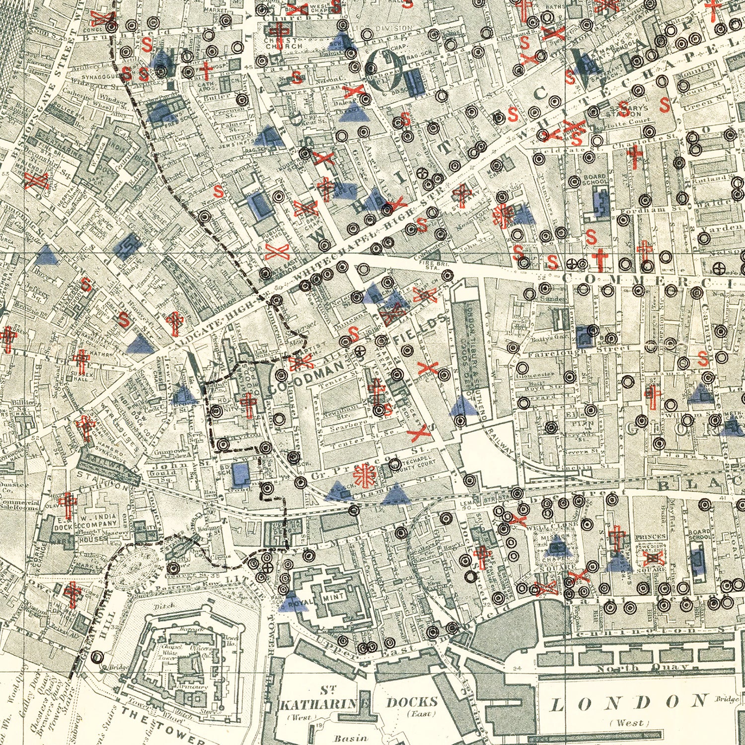 Restored historic details from the 1903 city map of London