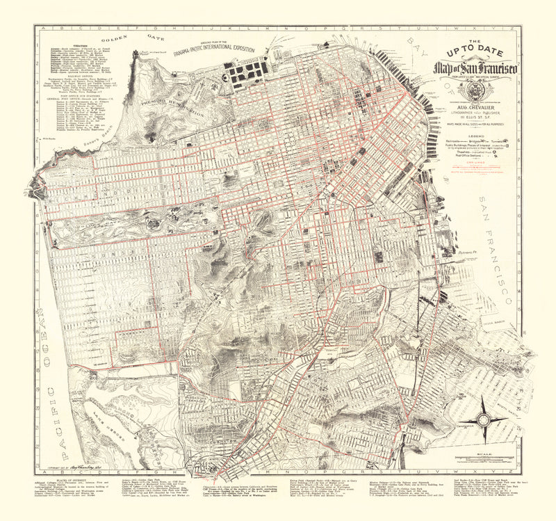 Size comparison using Vintage Map of San Francisco, California 1915