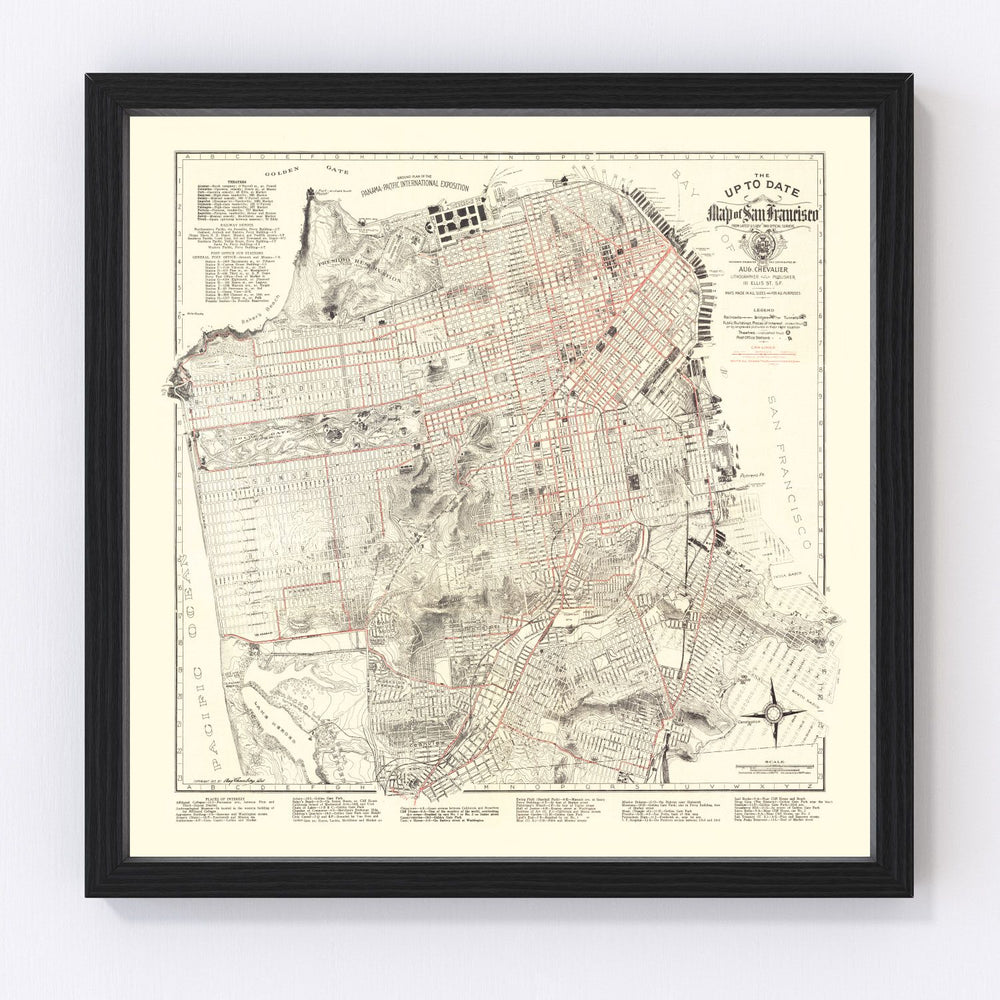San Francisco Vintage Map 1915