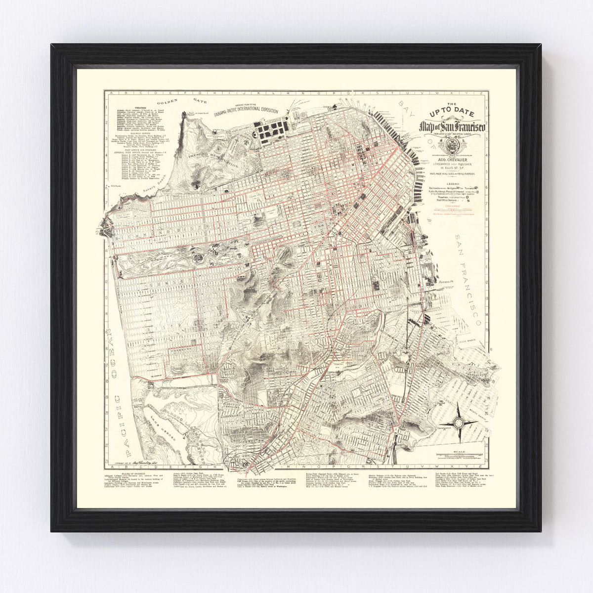 San Francisco Vintage Map 1915