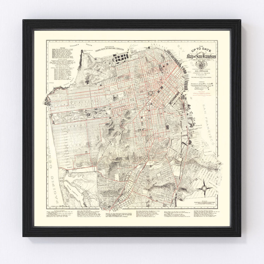 San Francisco Vintage Map 1915