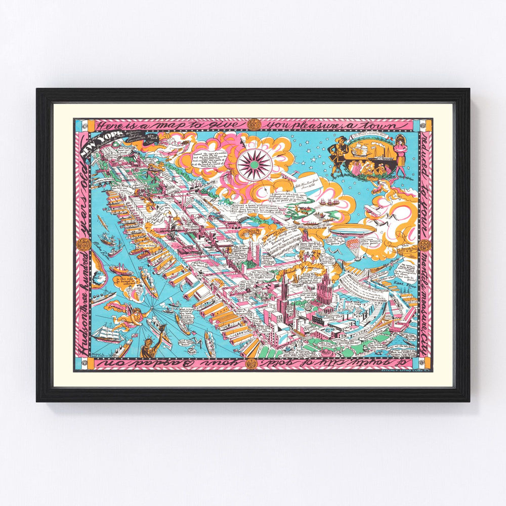 New York City Vintage Map 1925