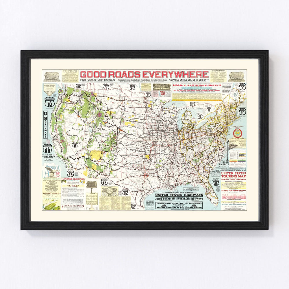 United States Vintage Map 1926