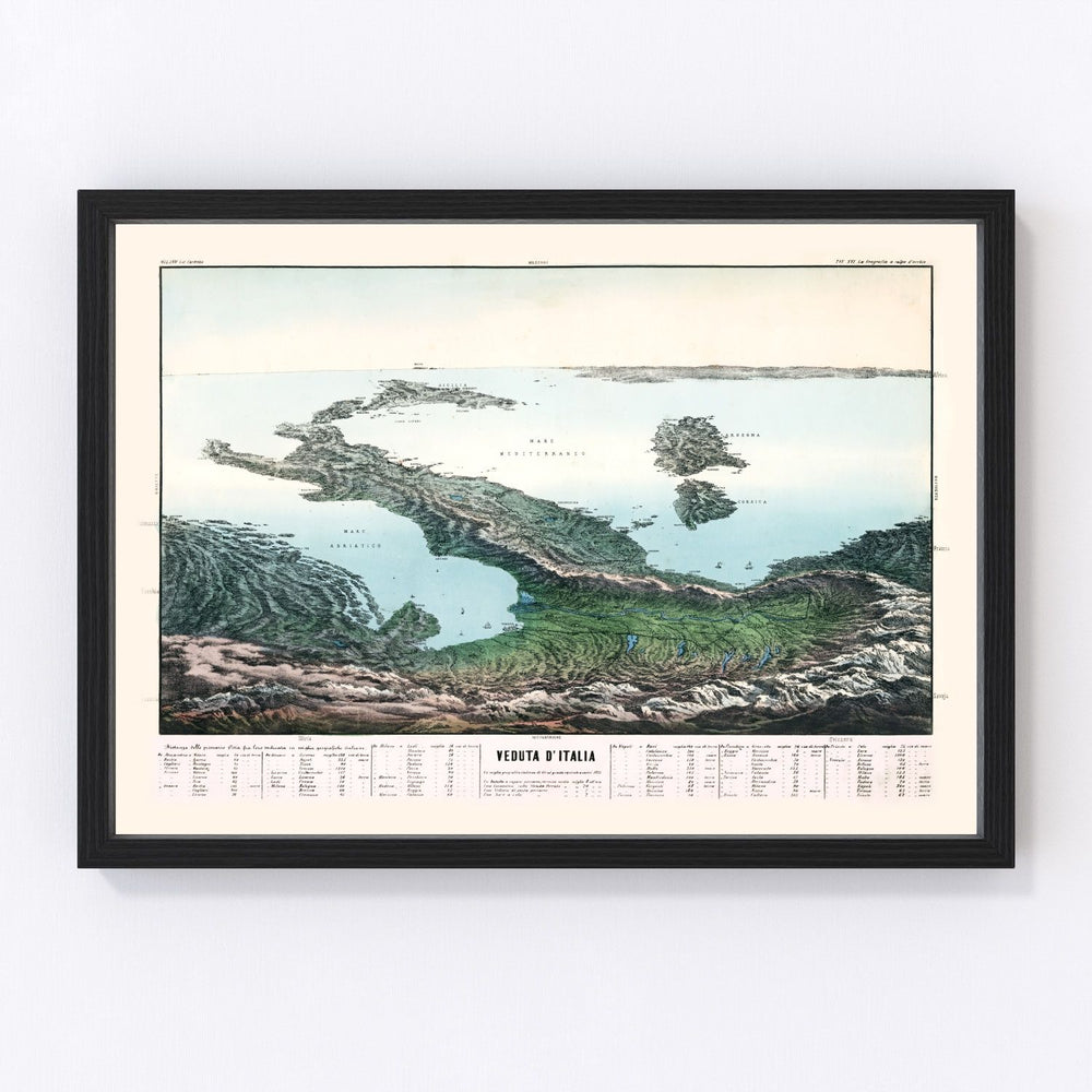 Italy Vintage Map 1853
