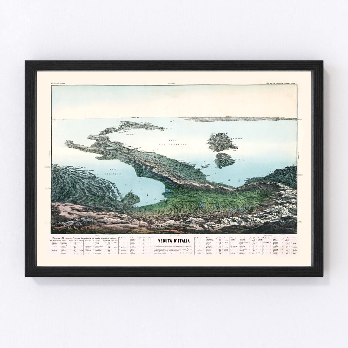 Italy Vintage Map 1853