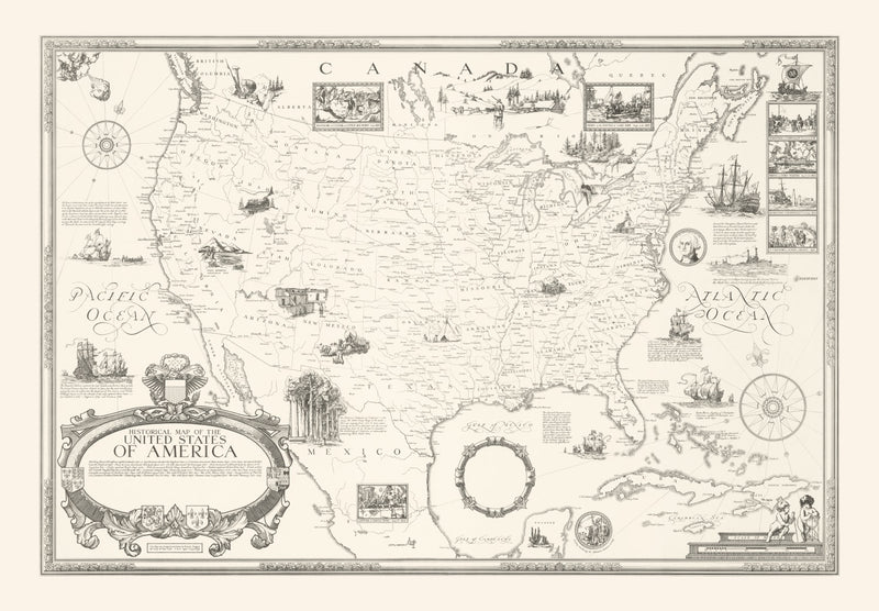 Size comparison using Vintage Map of United States 1926